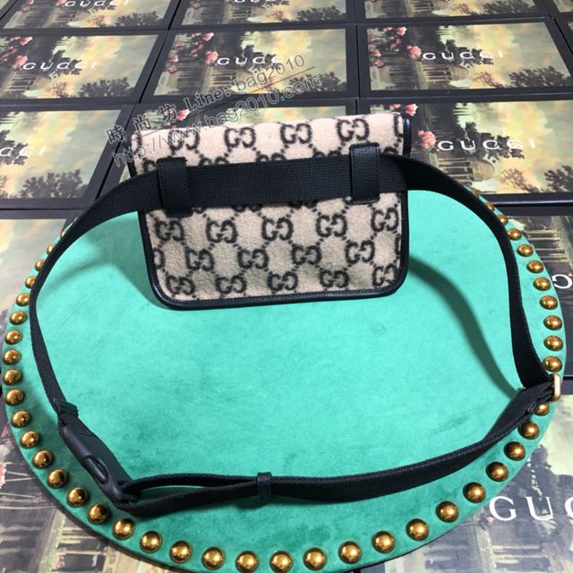 Gucci包 古馳女包 598181杏絨 Gucci新款女斜挎包 Gucci腰包  gudj1418